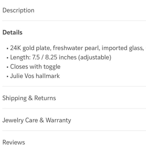 NWOT. $280 Julie Vos Demi Bracelet in Freshwater Pearl gold - Picture 2 of 2